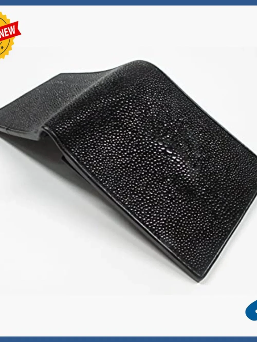 Genuine Stingray Leather Bifold Wallet with 6 Card Slots